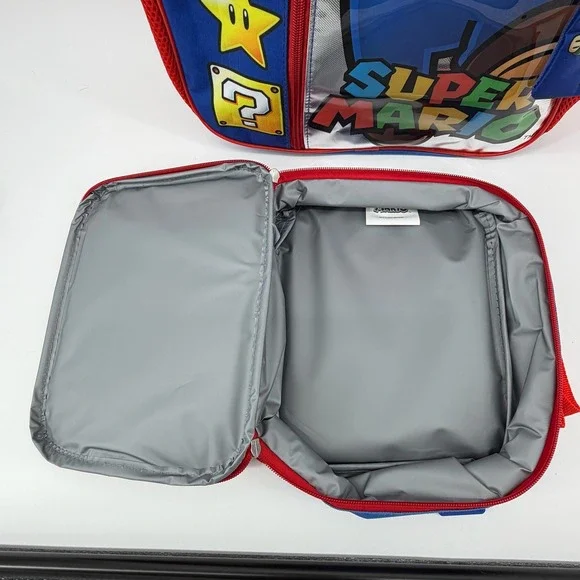 NWT Nintendo Super Mario Backpack Lunch Bag Pencil Case Set Character School - Picture 2 of 16